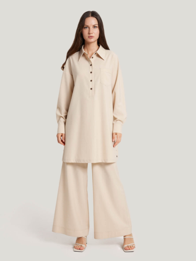 Wool Blend Long-Sleeve Shirt