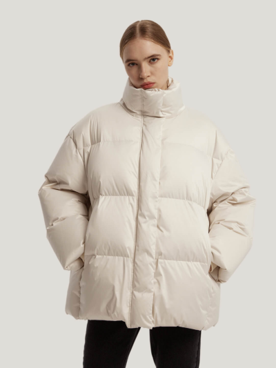 Puffy Channel-Quilt Jacket